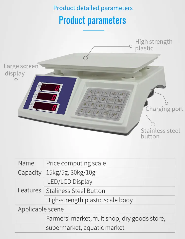 15-30kg Price Computing Scale - Precision for Supermarkets