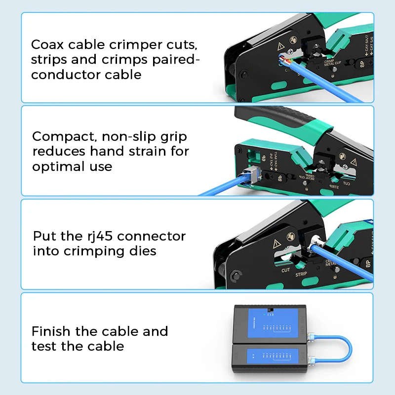 ZOERAX Automatic Electric Wire Stripper, Steel RJ45 Cable Stripping ...