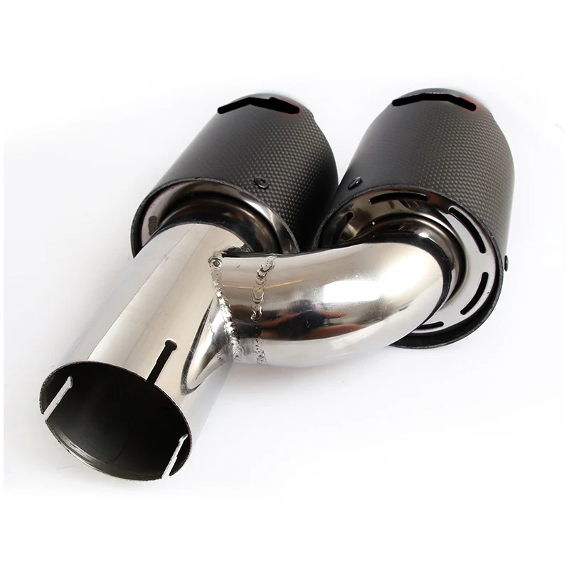 End pipe for Universal car customize logo carbon fiber stainless Steel dual exhaust pipe
