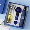 Tasse en verre de 500 ml + ventilateur + parapluie