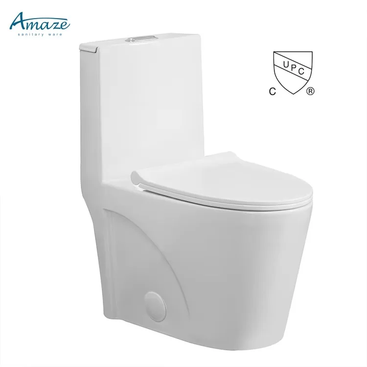 Black bathroom water closet UPC certified american style siphonic toilet bowl bathroom ceramic one piece toilet manufacture