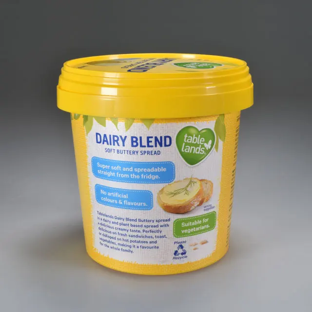Custom 1000ML Disposable Round Bucket Iml Container Plastic Ice Cream Tub 1L Butter Icecream Packaging