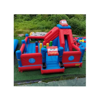 Outdoor Amusement Park Rental Jump Kids Jumpers Combo With Slide Jumping Castle Bounce House Car Theme Inflatable Bouncer Slide