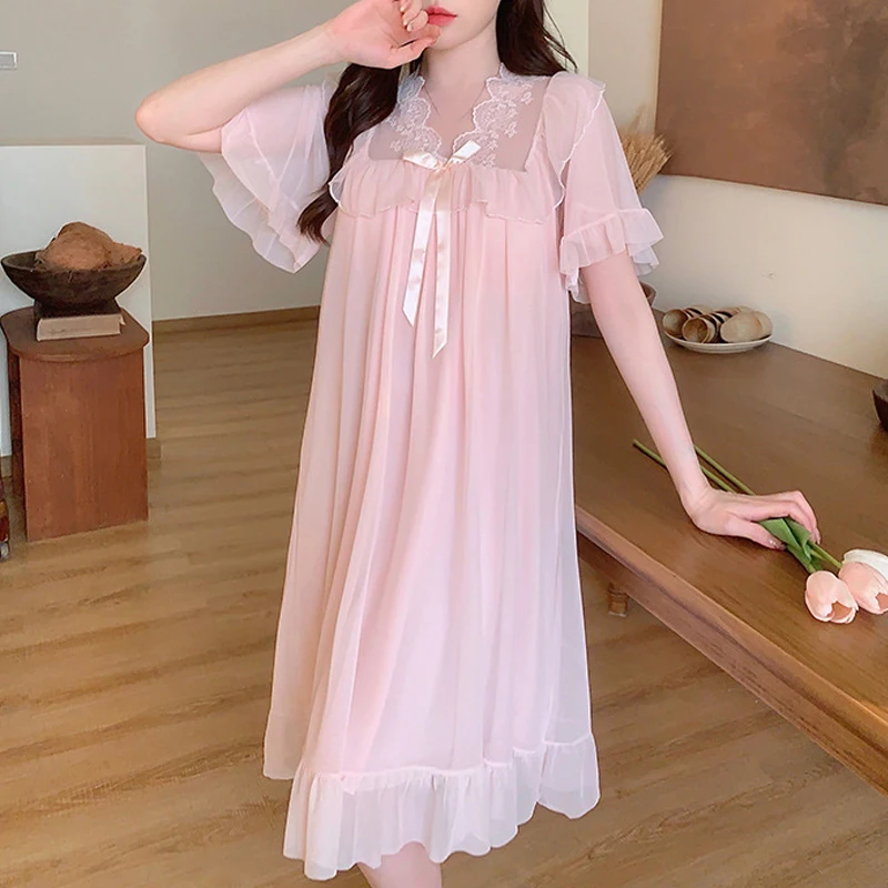 Pink Transparent Night Suit For Ladies Shop Our Vintage Fabric