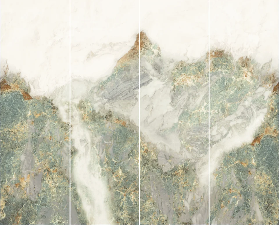 New Design Marble Look Glossy Finished Porcelain Polished Glazed Stone Slabs Wall Tiles for Living Room