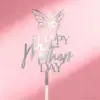 Argent (Grand Papillon Cœur Fête des Mères Joyeuse)
