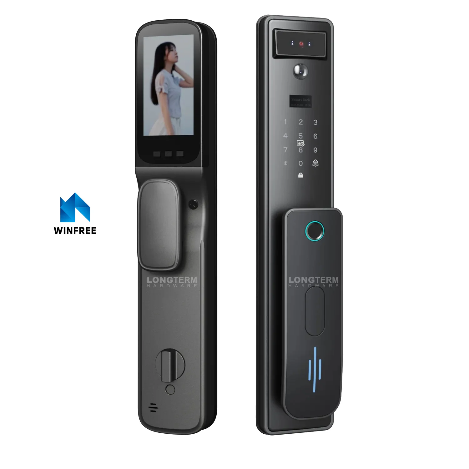 Wholesale Wireless Fingerprint Door Lock Digital Tuya Wifi Camera Smart Door Lock with 3D Face Recognition for Home Door