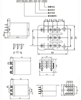 Relè Elettromagnetico JQX-38F 3Z – DC 12V – 40A – 3PDT 11 Pin – Per Sistemi Di Controllo Automatico