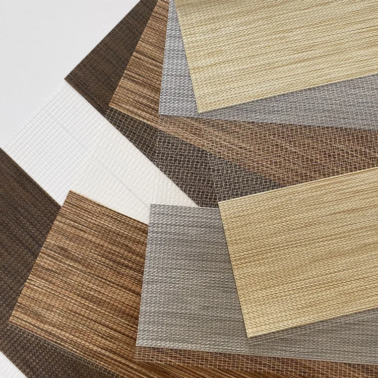 無料サンプル窓用ブラインド用2層100% ポリエステルゼブラデュアル