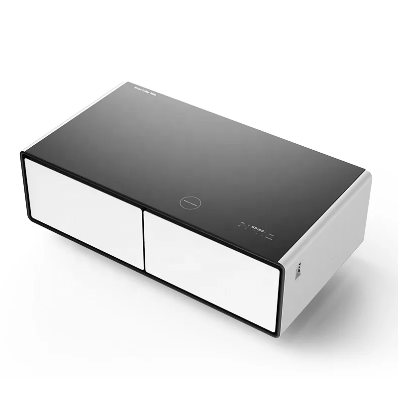 TB135 Smart Coffee Table with Cooling Drawers Wireless Charging Speakers LED Light Fridge Coffee Table