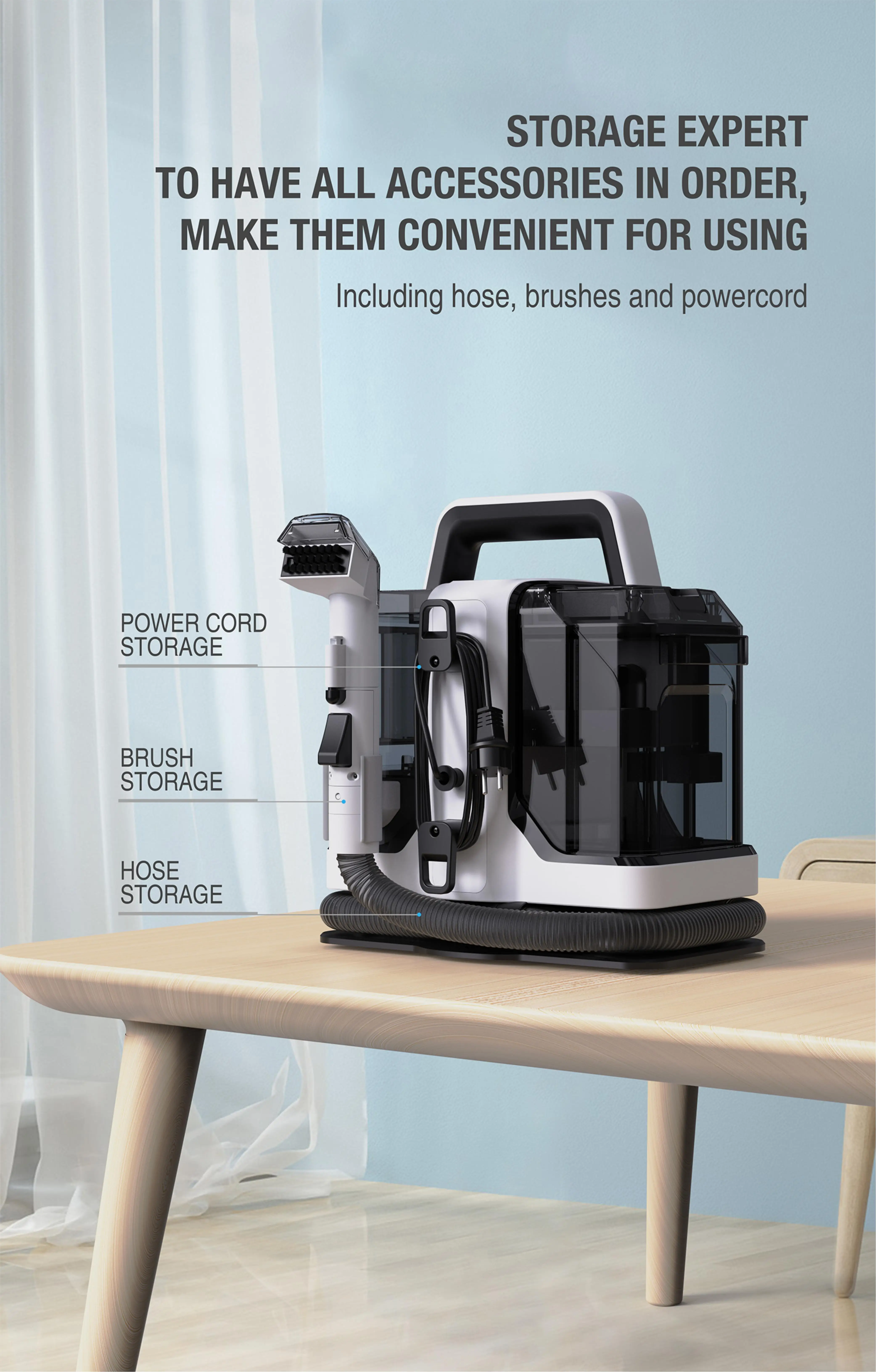 Fireegg Spot Cleaner For Home Fabrics Sofa Curtain Portable Carpet