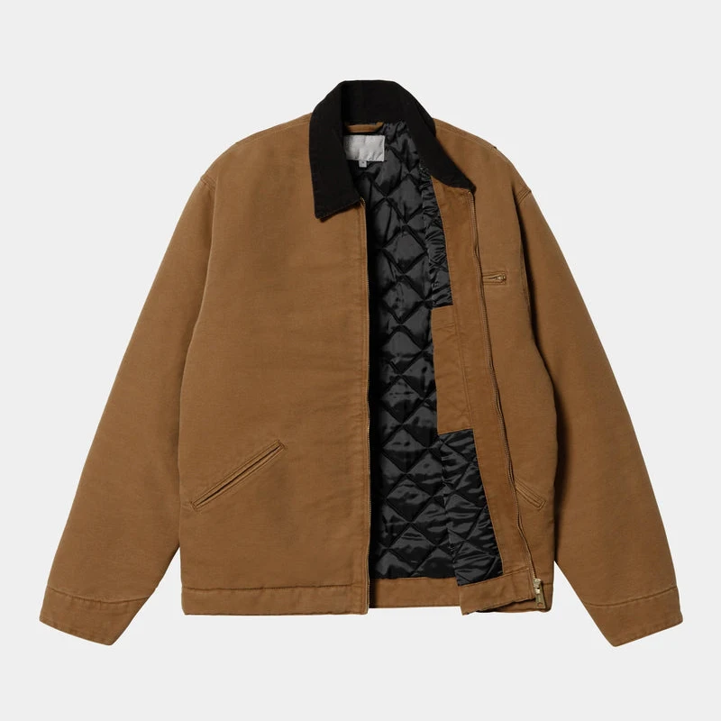Men's Canvas Jacket with Corduroy Collar - Quilted Style