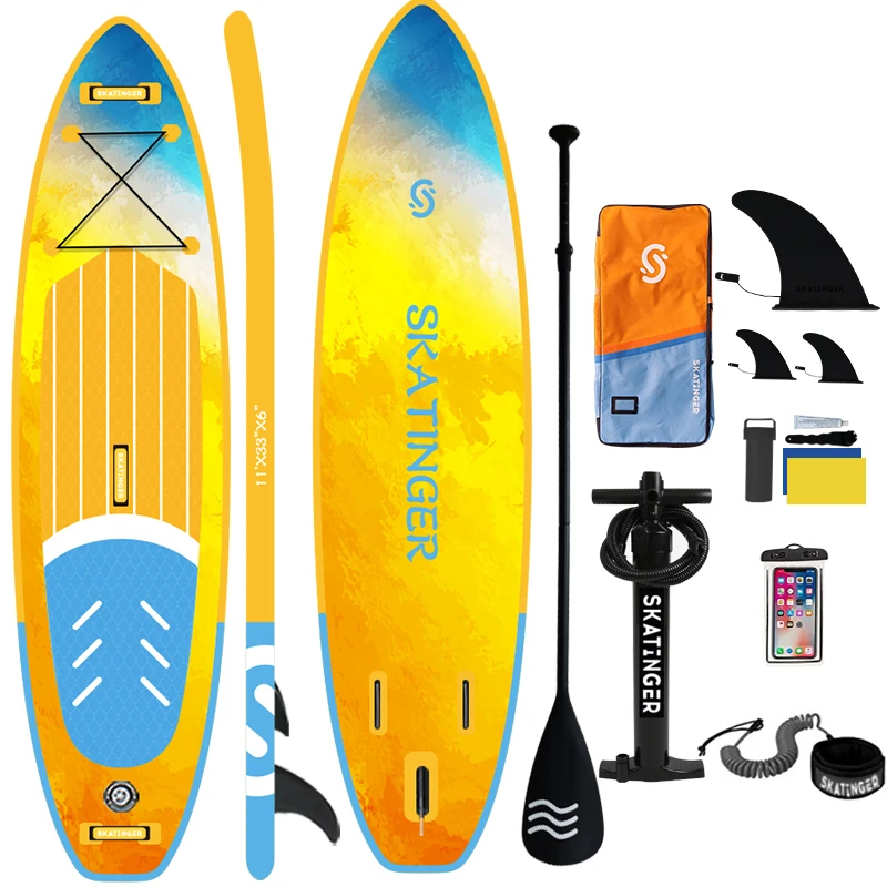 Skatinger Custom UV Printed Inflatable SUP Paddle Surfboard Ready Ship Stand-On Paddle Boards Drop Stitch Colorful Board