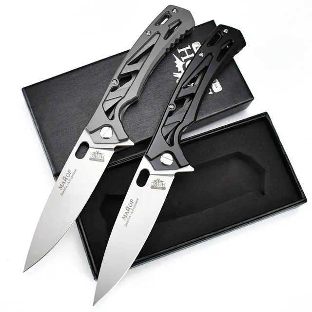 HOKC High Quality Quick-Opening Pocket Knife Russian Tactical Stainless Steel Blade for Defense and Camping DIY Grade