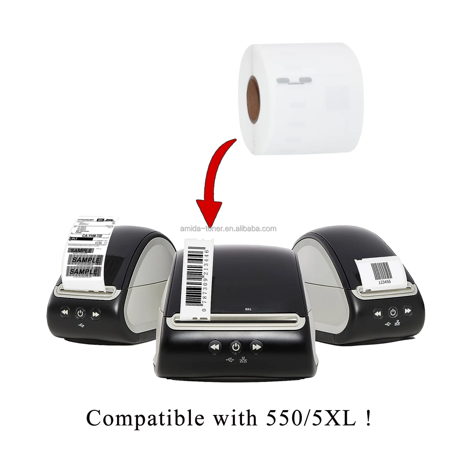 Amida Paper Label 99014 with Chip for Dymo LabelWriter 550 550 Turbo 5XL Compatible Labels DYMO S0722430 with Chip Thermal Label