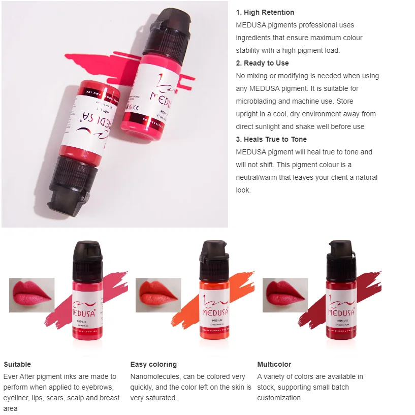Medusa Professional Permanent Makeup Pigments Eyebrow Tattoo Inks