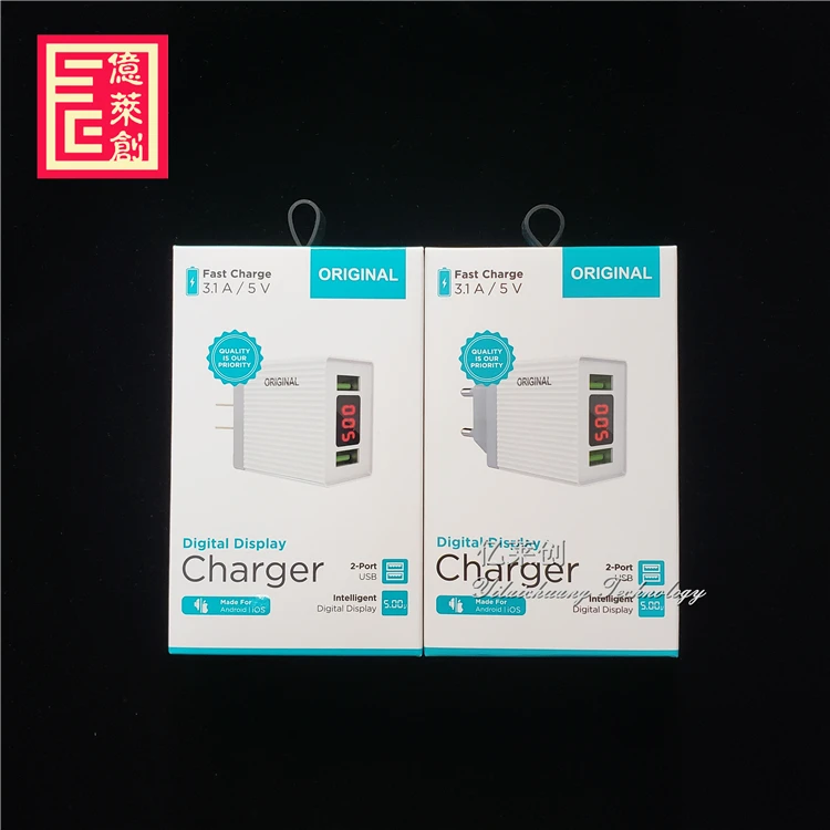 Для поездок адоптированная 5V3.1A светодиодными дисплеями электронные аксессуары Dual Usb настенное зарядное устройство работающее от прикуривателя с 2 портами США штекер Адаптер