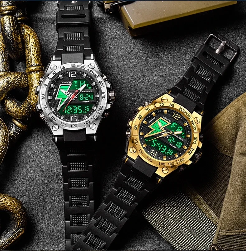 Sanda 6137 Men's Dual Time Analog-Digital Sports Watch