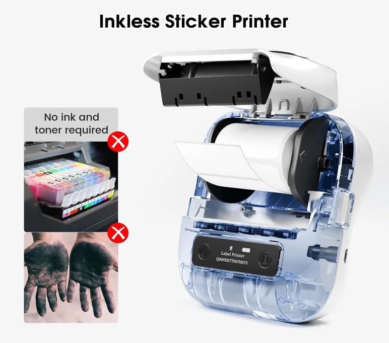 AIMO Original Design M220 Label Printer Impresora Impresora Portatil De Blue tooth Barcodes QR Codes Tag Mini Printer