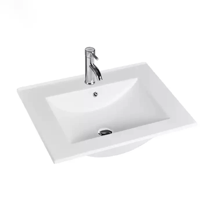 Lavabo Sink 60cm Ceramic Basin Style Rectangle Shape Bathroom Sinks ...