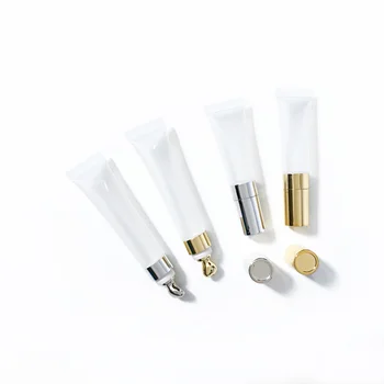 Luxury 10-20ml tube zinc alloy applicator eye cream tube plastic container soft cosmetic packaging