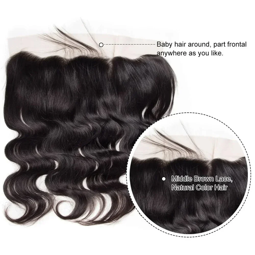 Peruvian Hair 4x4 Lace Closure Body Wave Hair 13x4 Transparent Lace Frontal 100% Human Hair_voghion.com