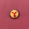 Red scarf collar badge-plastic embroidery hoop-25mm diameter