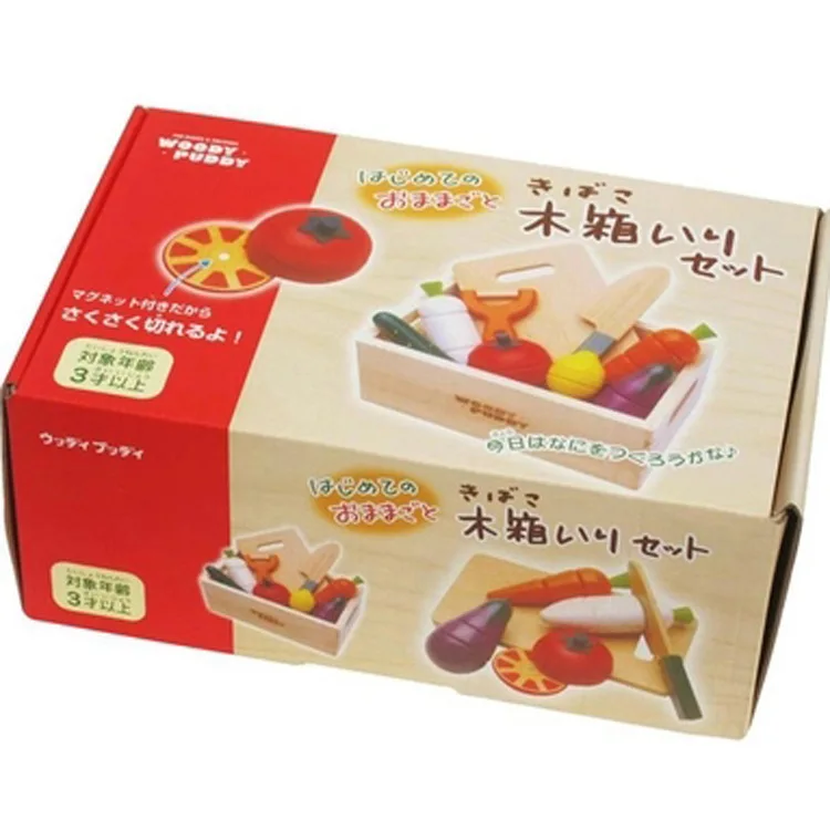 Деревянная имитация фруктов и овощей, порезанная музыка, магнитная деревянная коробка, детское раннее образование, игровой домик, игрушка для кухни