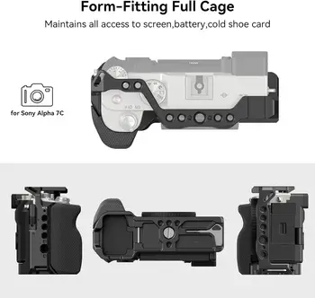 SmallRig Full Cage With Silicone Side Handle for Sony A7C, Comes With Locating Holes for ARRI, Quick Release Plate for Arca and product image