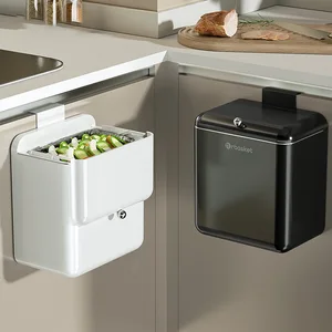 Wall-Mounted Kitchen Trash Can with Lid Household Storage Bucket,Food Waste Bin for Kitchen