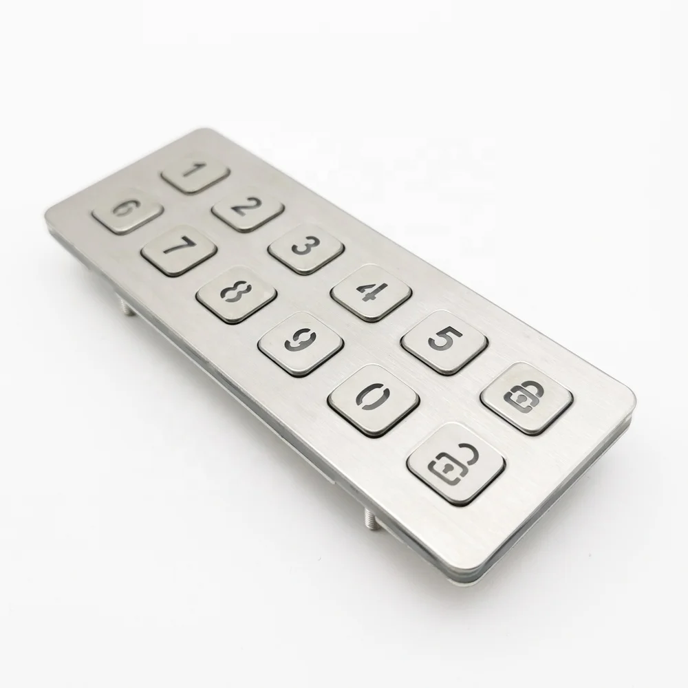 2X6 Key Stainless Backlight Smart Door Lock Mechanical Keypad with Metal Button Safe Number Arrow