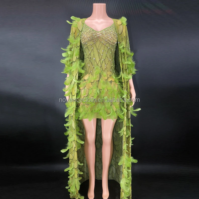 Dropping Shipping Women Clothes Green Diamond Dress for Ladies New Fashion 2022 Sex Clothes for Women Feather Evening Dress Dropping Shipping Women Clothes Green Diamond Dress for Ladies New Fashion 2022 Sex Clothes for Women Feather Evening Dress
