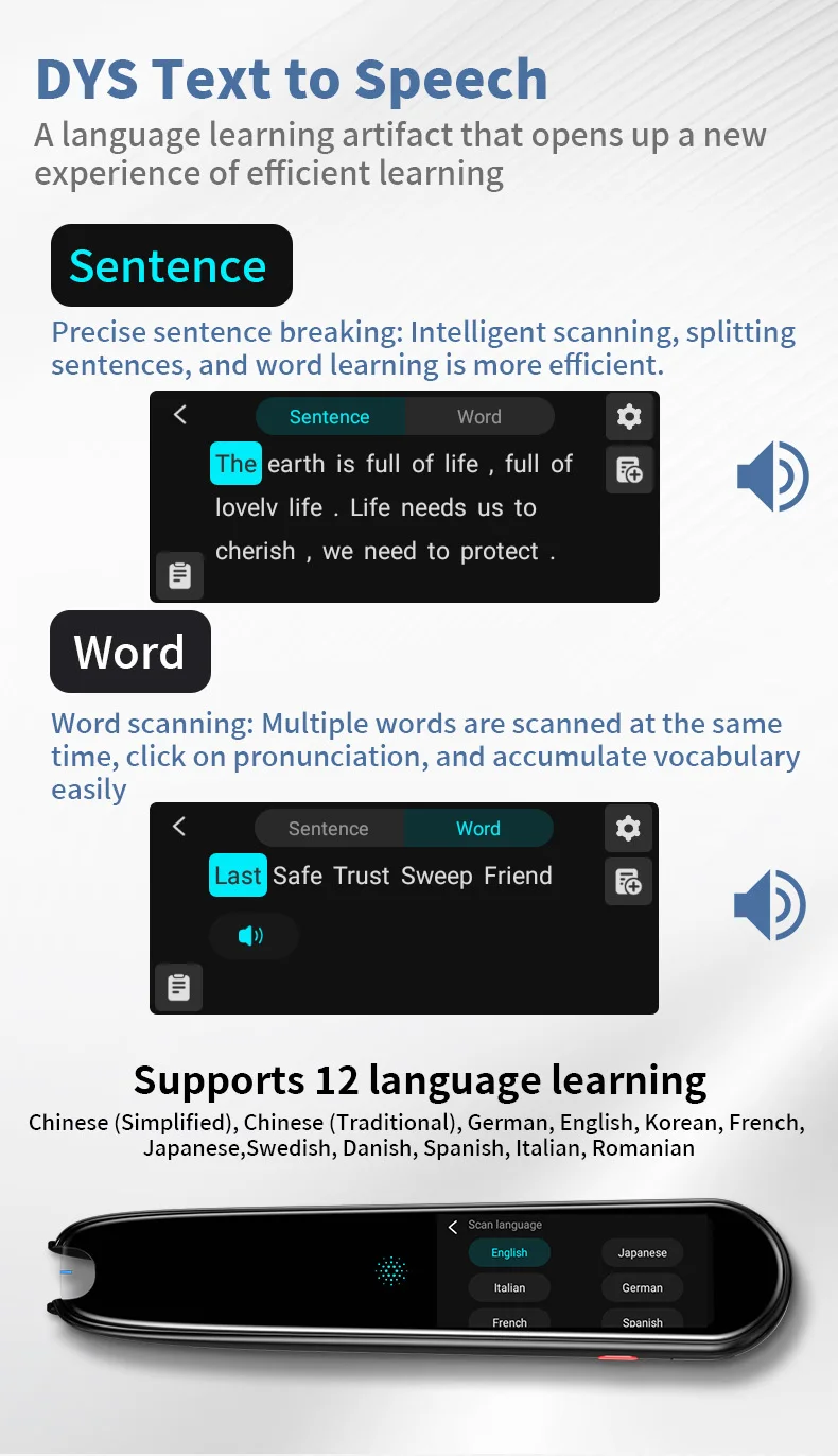 VORMOR AI Smart Portable Intelligent Reading Pen - 112 Languages