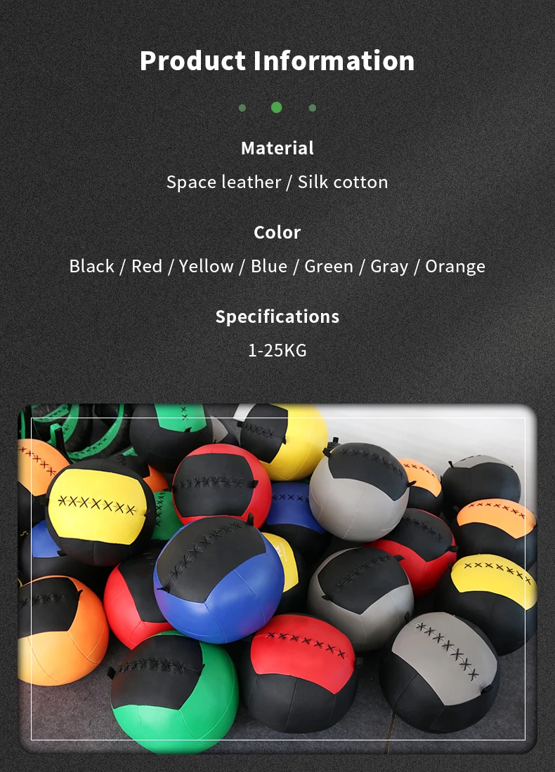 Custom Logo Training 125 Kg Work Out Weighted Ball Leather Medicine