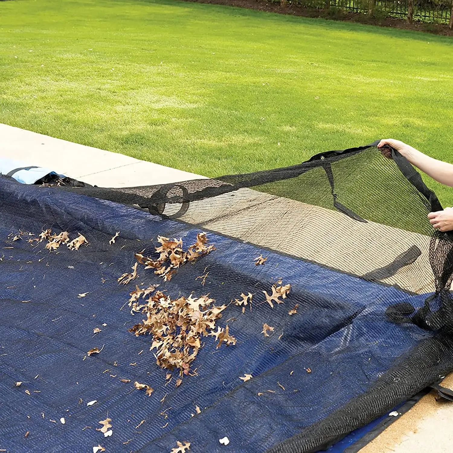 Red pesada para hojas en piscina: malla ligera y duradera para protección contra escombros y hojas, para piscinas enterradas/elevadas