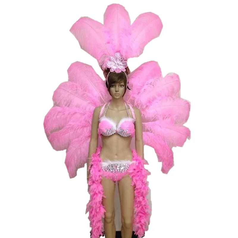 ピンクのダンスコスチューム/女性用サンバコスチューム/コスプレ