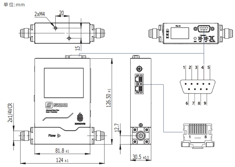 Xinnovis Factory MFC-500  Explosion Proof Gas Mass Flow Controller Equipped With Special Host Computer
