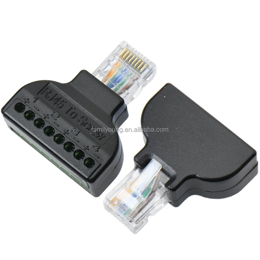 Rallonge De Borne à Vis RJ45 Mâle Vers 8 Broches, Adaptateur Sans Soudure Pour Borne A Vis Cable Ethernet~p146829401