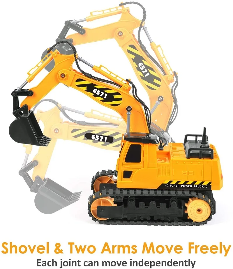 Remote Control Excavator Toy Truck Rc With Shovel Lights Sounds Engineering Sand Digger Construction Vehicle Toy