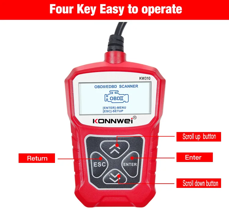 Car Scanner Diagnostic Tool Automotive Scanner Car Tools KW310 BLACK/red for Car Circuit Tester