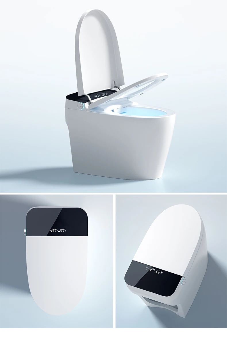 Luxury Foot Flush Smart Toilet With Tank Automatic Toilet Intelligent ...