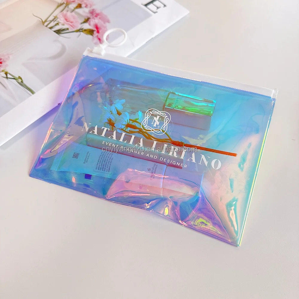 Luxury Custom Zip Lock Holographic Bag Reusable Zipper Bag PVC Laser ...