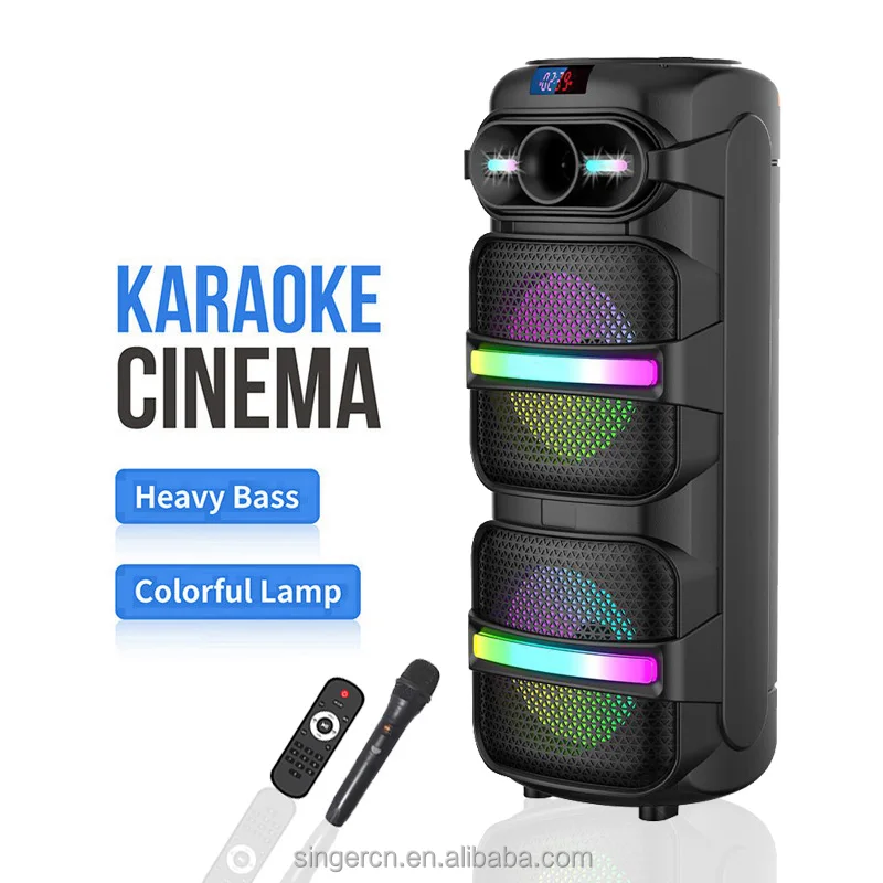 ABS-8201 Double 8 Inch Speaker Trolley - Portable Outdoor Karaoke