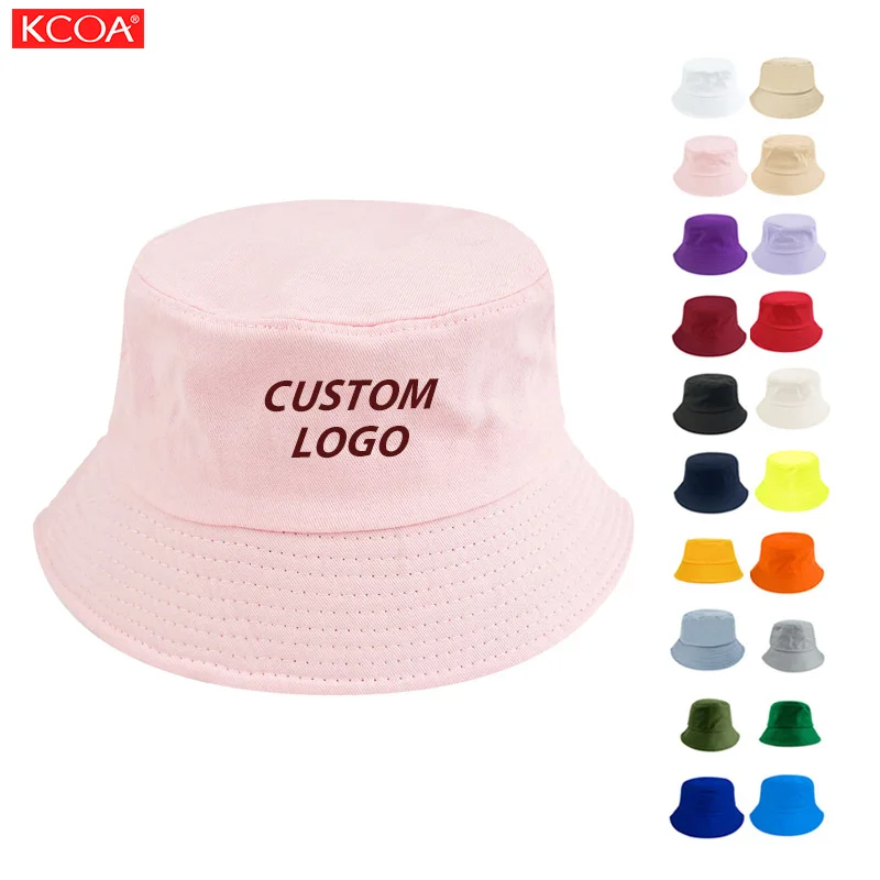 Custom Embroidery logo Multi Color Unisex Fishing Cap Fisherman Bucket Hat