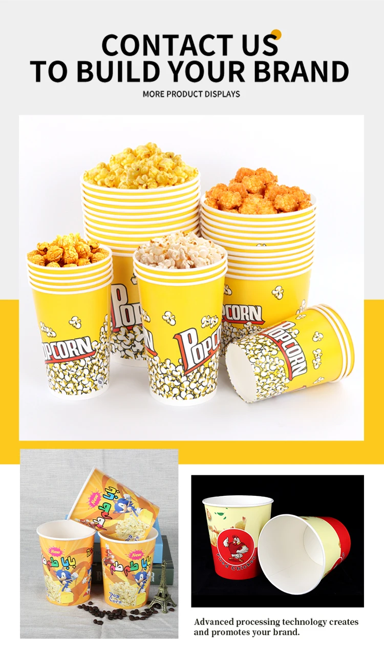 product 70oz 85oz popcorn bucket custom logo printed paper food packaging tub for party movie theater fast food-8