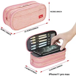 Двойная прозрачная вместительная простая Высококачественная сумка для карандашей в японском