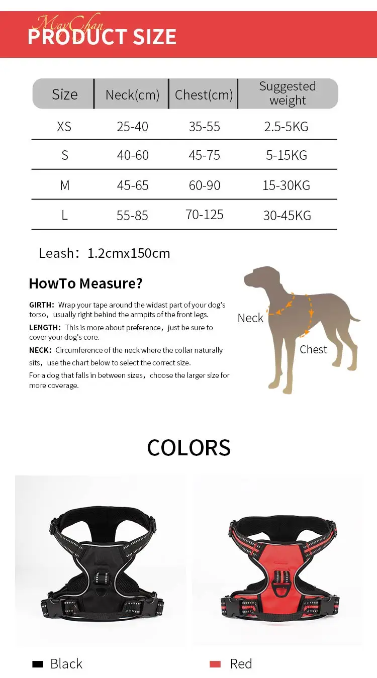 Soft Padding Easy Walk Leash Harnesses For Dogs,Reflective Mesh Hiking ...