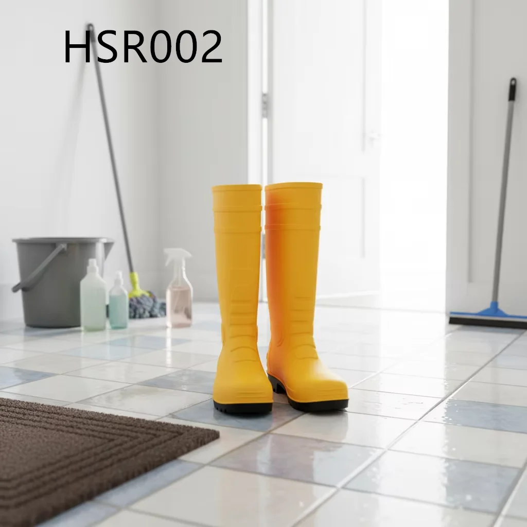LXG, Stivali di sicurezza impermeabili gialli/verdi/bianchi per il trattamento delle acque reflue – Stivali in gomma PVC con puntale d’acciaio per uso minerario e industriale, modello HSR002