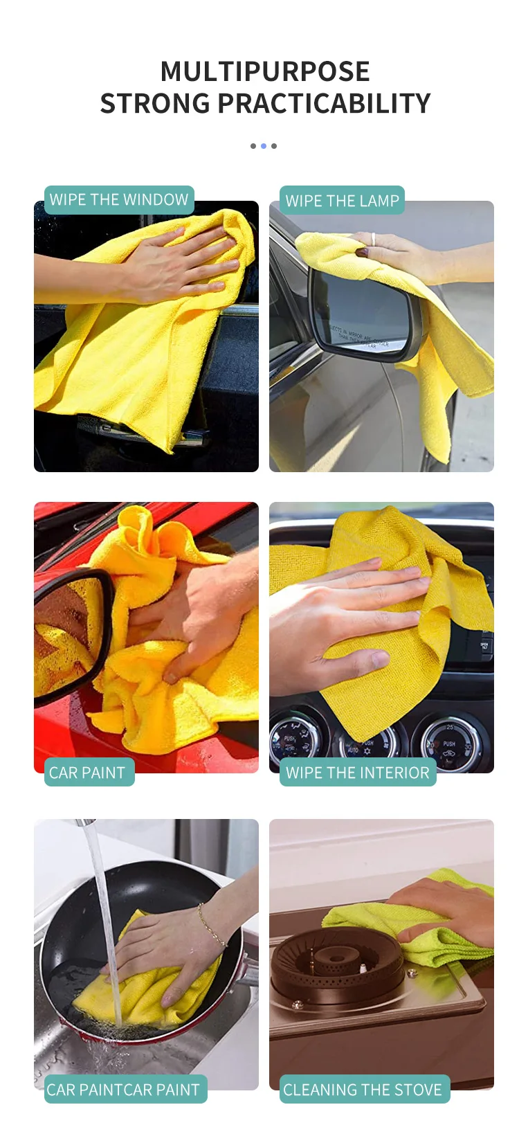 Microfiber Towel Wholesale Cleaning Cloth Car Wash Towel 36 Pieces Pack