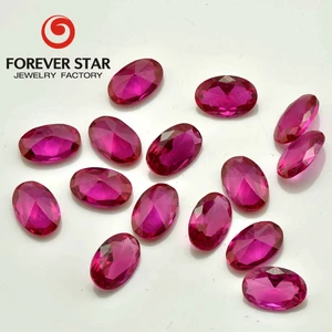 Wholesale Factory Price Oval Cut 6*4mm Red Synthetic Ruby Stone Lab Created Heat Treated